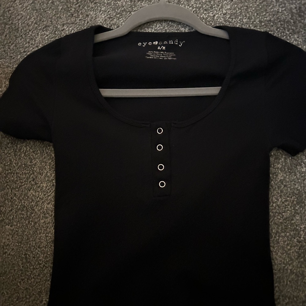 Eye Candy Black Short Sleeve Top